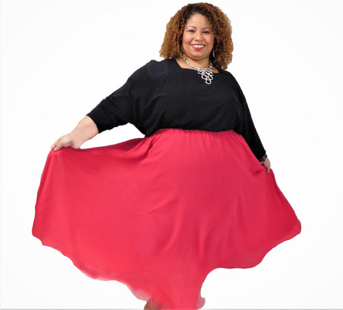 Red Plus Size Skirt