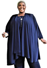 Load image into Gallery viewer, Navy Draped Duster