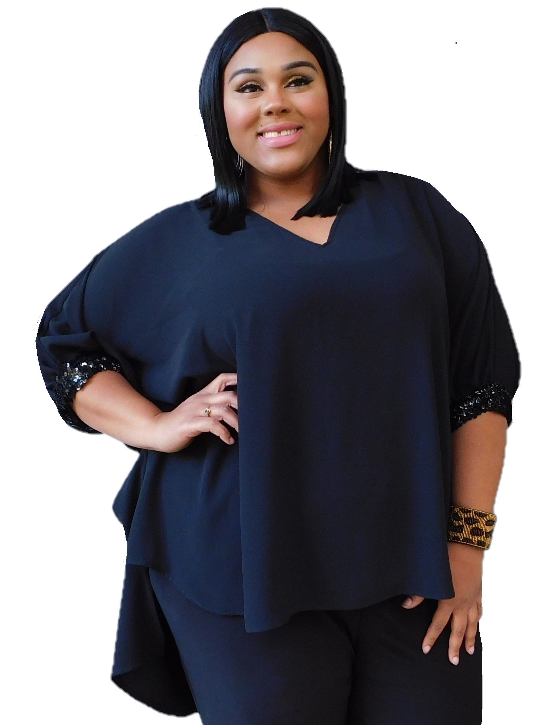 black evening tops