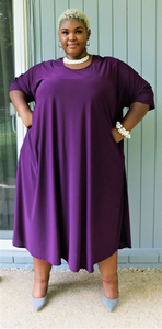 Plus Size Burgundy Dress