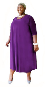 Plus Size Burgundy Dress