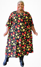 Load image into Gallery viewer, Red Floral Circle Dress