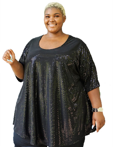 Dazzling Plus Size Sequin Top