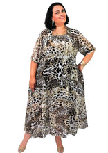 Load image into Gallery viewer, Plus Size Animal Print Circle Dress