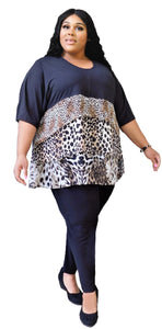 Chic Layered Animal Print Top