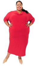 Load image into Gallery viewer, Red Cowl Neck Dress