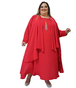 Plus Size Red Dress Set Myles Ahead Plus Size Red Dress Set Myles Ahead