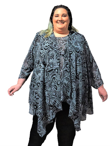 Draped Front Batik Duster