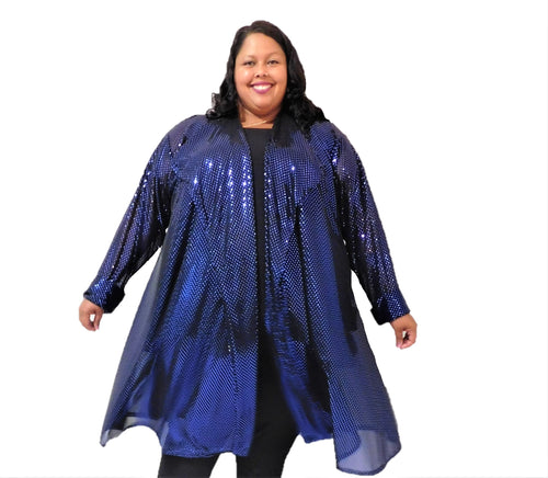 Plus Size Sequin Duster