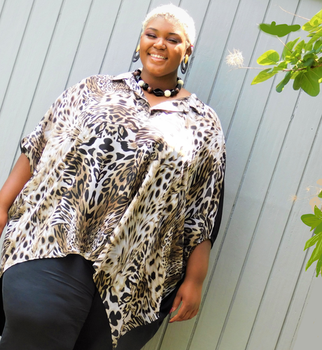 Chic Plus Size Animal Print Top