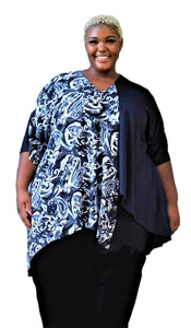 Draped High Low Plus Size Top