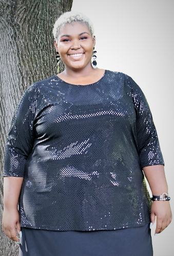 Sequin Plus Size Top