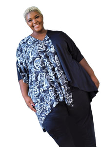 Draped High Low Plus Size Top