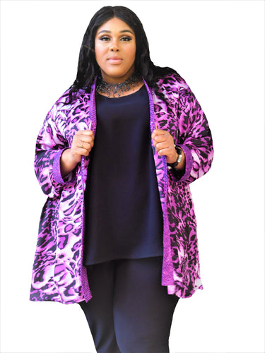 Silky Sequin Animal Print Jacket